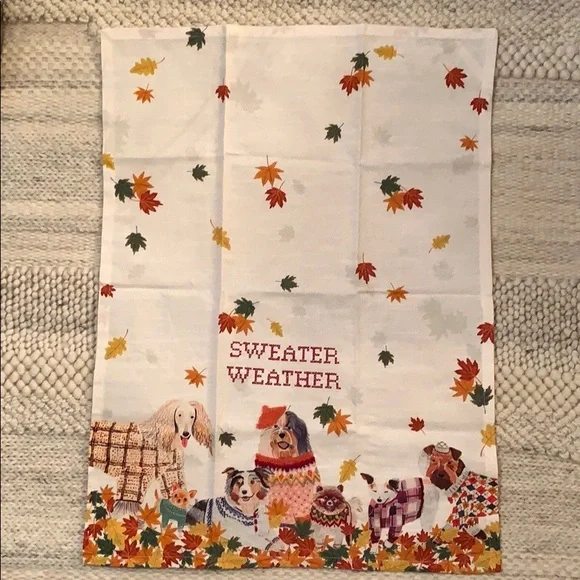 Sweater WeatherDog Print Dish Towel Anthropologie - Picture 2 of 6
